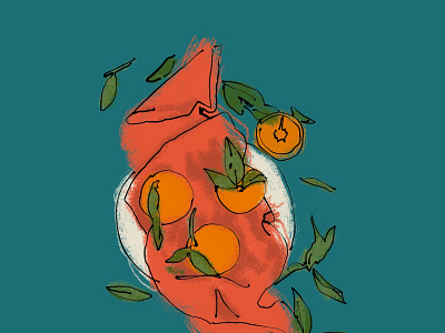 Fruit in a bowl Illustration