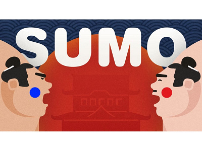 Japanese Sumo design illustration