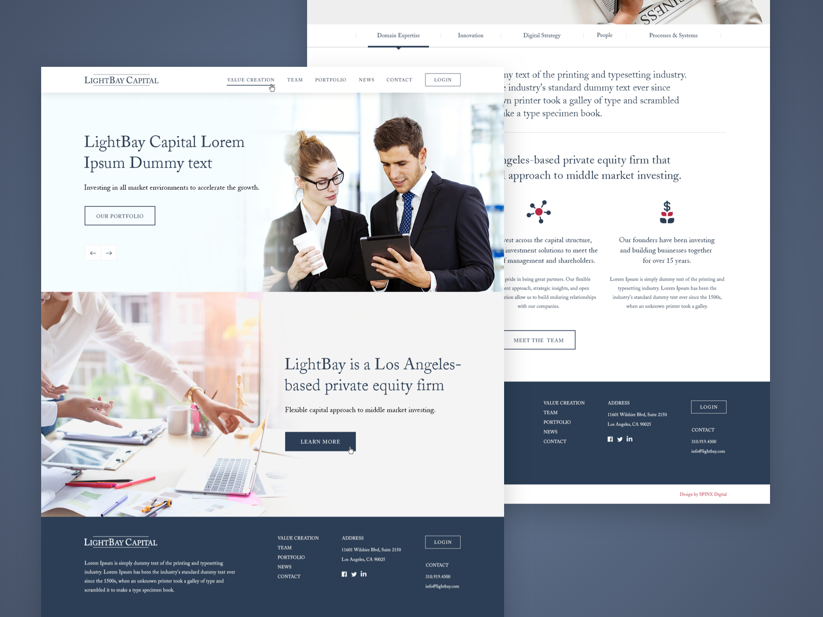 LightBay Capital Private Equity Firm by Jai Vaidya UI/UX 