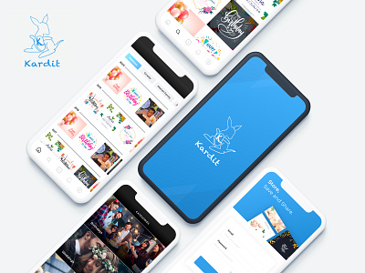 Mobile Greeting Card Application app boarding design greeting greeting app greeting card greetingcard greetings mobile app save share store ui ux vector