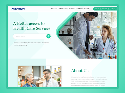 Avention (Healthcare) - Delivery and Service to Institutions UI branding cart chemistry ecommerce health healthcare products service shipping solutions technology template ui web ui webdesign website wishlist