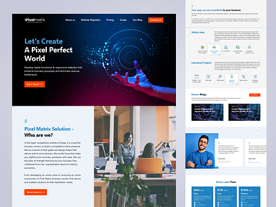 Pixel Matrix Corporate Website UI - Template Design