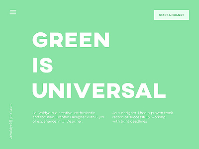 Green is Universal blog brand color design green hamburger innovation presentation simple ui ui universal color website work