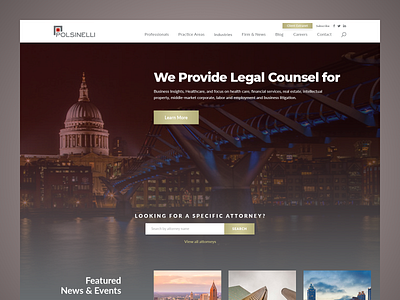 Polsinelli - A Law Firm dailyui design homepage law law firm lawfirm lawyer template ui web design web ui webdesign website