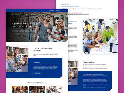 The UT Tyler University Academy academy career college design education educational goal template ui uidesign webdesign website