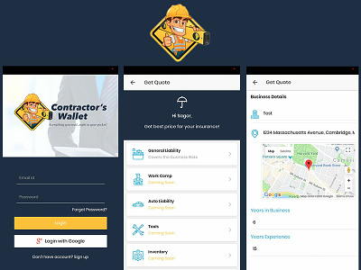 Contractor Wallet App app design ui
