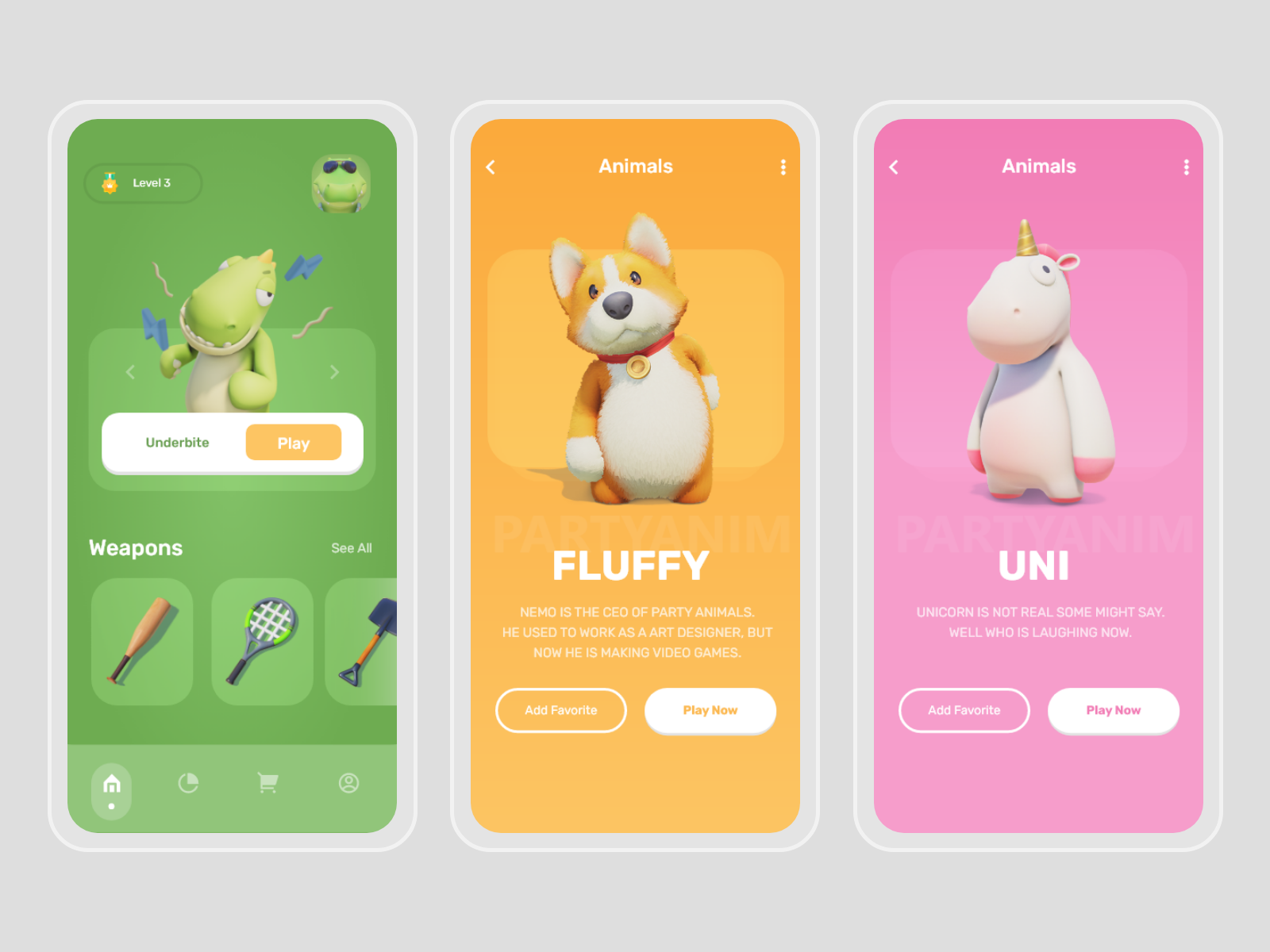 Party Animal - Game UI Concept by Tushar Imran on Dribbble