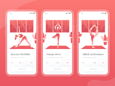 Yoga App Onboarding app branding design illustration redesign sign in page splash splash screen ui vector