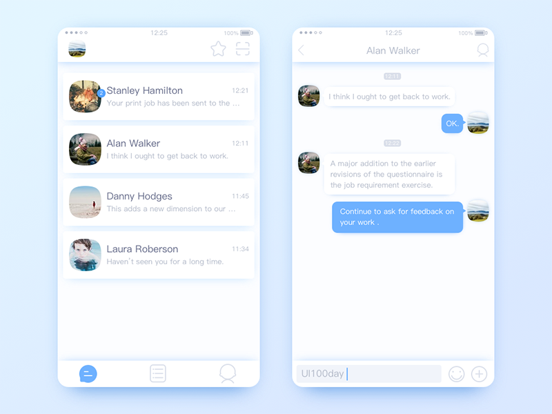 ui100day_002_IM&Chat by CM on Dribbble