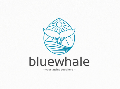 Blue Whale Tail Logo Template animal blue whale brand identity branding clean design creative design fish logo for sale logo line art logo linear logotype logo design logo template minimal art ocean orca sea stock logo sun vector water drop