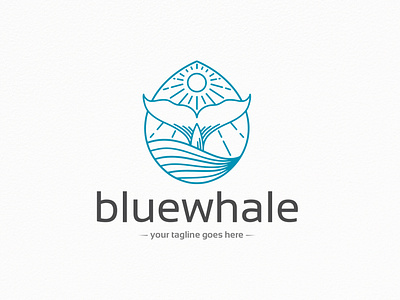 Blue Whale Tail Logo Template