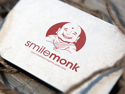 Happy Monk Logo Template brand identity branding buddha clean design creative design cute design freelance logo designer guru happy kid logo design logo template logotype meditation monk smile stock logo vector yoga zen