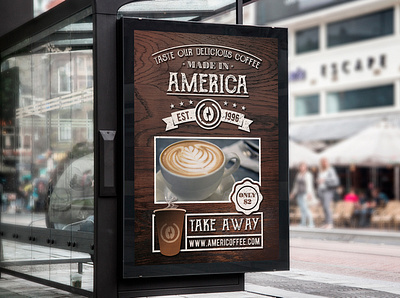 Take Away Coffee Flyer Template artwork branding cafeteria clean design coffee bean coffee cup coffee shop creative design creative market editable file flyer template freelance designer photography photoshop template poster design restaurant stationery take away typography art vintage design