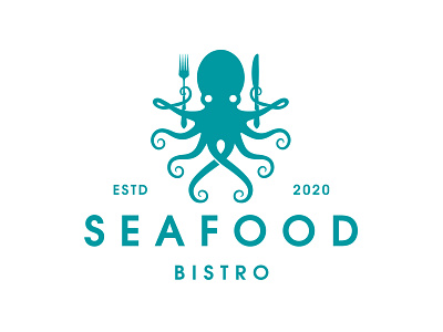 Octopus Seafood Bistro Logo Template