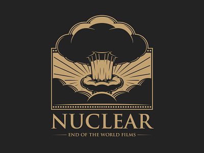 World Ends Films Logo Template armageddon biohazard brand identity branding cloud dangerous devastation explosion films freelance logo designer logo design logo template movie natural catastrophe negative space logo nuclear bomb post apocalyptic stock logo vector war