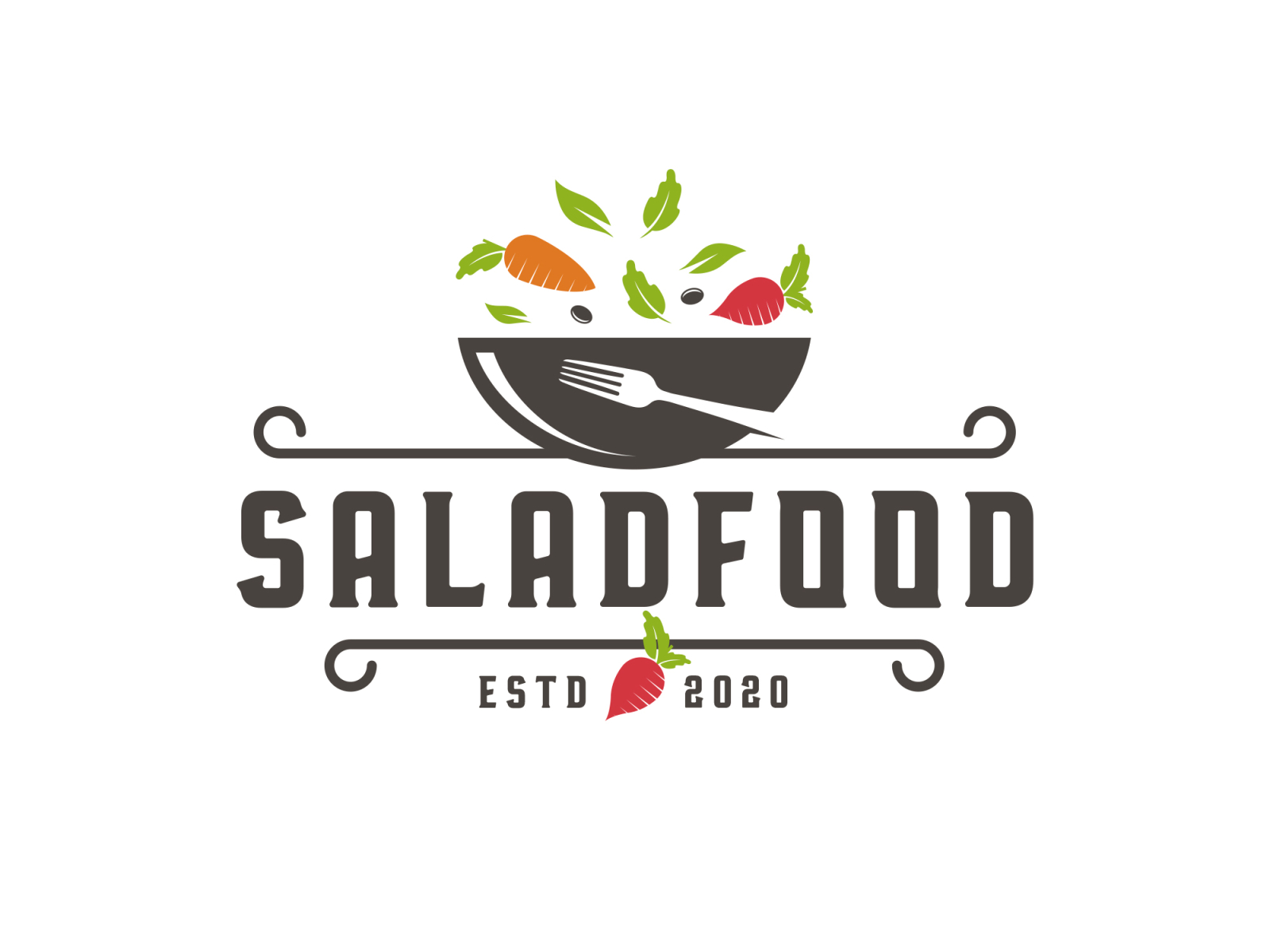 Salad Food Logo Template By Alberto Bernabe On Dribbble