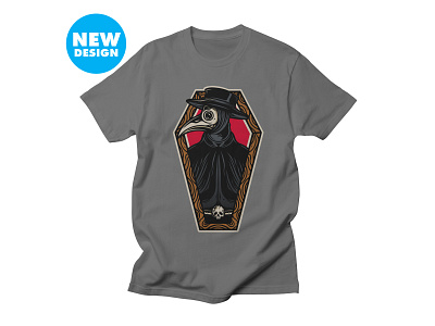 Plague Doctor Coffin Tattoo T-shirt Design