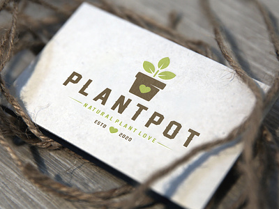 Plant Pot Love Logo Template