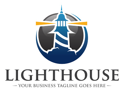 Lighthouse Logo broadcast cinema app consulting creative design designer game identity insurance lighthouse logo template marine lisghts media production sea mark vector eps logo