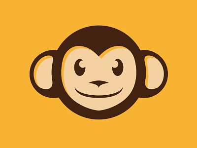 Monkey Logo chimp logo template chimpanzee stock logo creative studio cute monkey fun games gaming gorilla illustrative logo primate smile toys shop logo vector logo video game studio