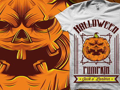 Halloween T Shirt design on sale devil evil halloween horror jack o lantern pumpkin shirt stock design t shirt template tee terror