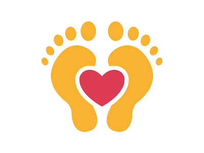 Foot Love Logo care clinic foot heart identity logo template logotype love medic podiatrist stock logo toes