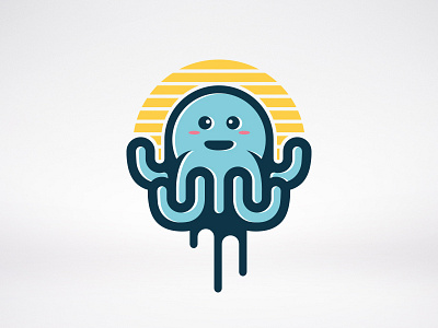 Octopus Logo children creative cute happy kids logo octopus smile squid stock template tentacle