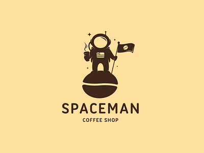 Astronaut Coffee Shop Logo Template