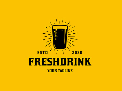 Fresh Drink Glass Logo Template