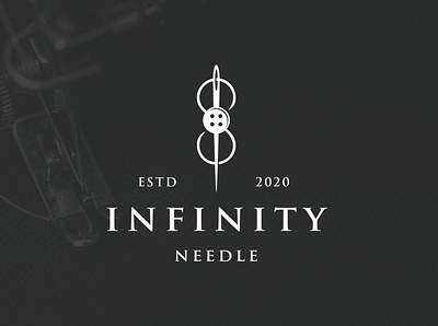 Infinity Needle Logo Template apparel beauty logo boutique brand identity branding clean design clothing brand creative design fashion brand freelance logo designer infinite logo design logo template logotype luxury needle needlework sewing vector woman