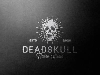 Dead Skull Vintage Logo Template artwork brand identity branding creative design creative market creepy halloween hand drawn logo horror logo design logo template logotype negative space retro skeleton skull skull logo tattoo art vector vintage logo