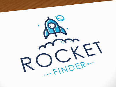 Rocket Finder Logo cloud finder locator logo logotype magnifier planet rocket search space stars universe