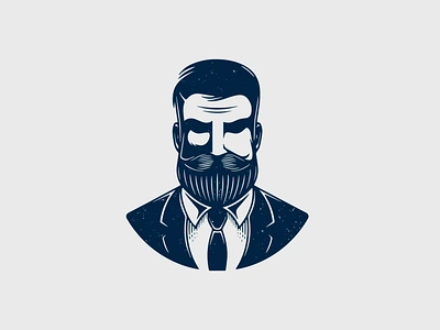 Bearded Hipster Head Logo Design barber shop beard bearded man brand identity branding clean design creative market elegant fashion freelance logo designer gentleman hipster logo human logo design logo template logotype moustache stock logo vector vintage logo