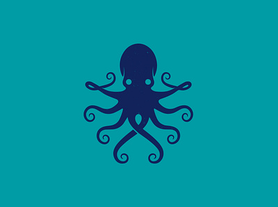 Blue Octopus Animal Logo Template animal brand identity branding clean design creative market freelance logo designer hand drawn kraken logo logo design logo template marine ocean octopus retro logo sea food squid stock logo vector vintage logo