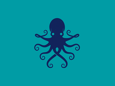 Blue Octopus Animal Logo Template