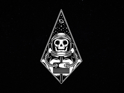 Astronaut Skull Space Logo Template