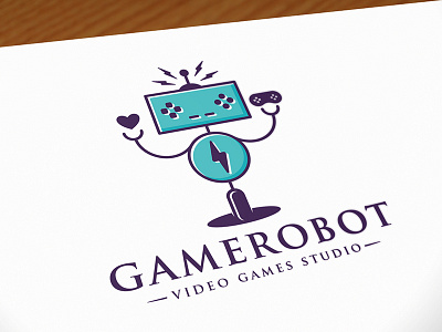 Robot Game Logo brand indentity buttons controller creative design game gaming illustration logo logotype robot video game