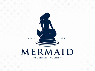 Beatiful Mermaid Vector Logo Template