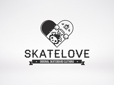 Skate Love Logo apparel brand branding clothing identity logo design skate sport street urban wear xtreme sport