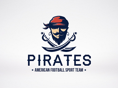 Pirate Sword Logo blackbeard buccaneer caribbean football identity logo piracy pirate raider sport sword team