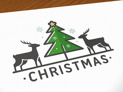 Merry Christmas Logo christmas celebration deer identity logo logotype reindeer snow snowflake stock logo tree x mas xmas