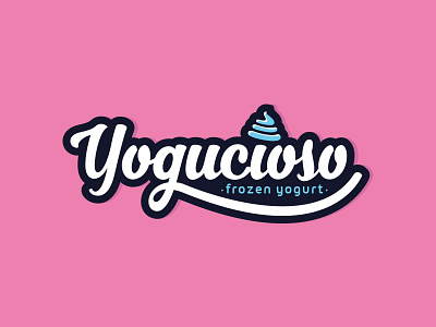 Yogucioso Frozen Yogurt Logo branding creative design cup frozen ice cream identity lettering logo logotype mark yoghurt yogurt