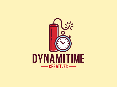 Dynamitime Logo bomb clock creative design dynamite dynamite sticks identity illustration illustrative logo logo time watch