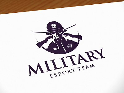 Military E-sport Team Logo american army creative e sports identity logo design logotype soldier studio video game war weapon