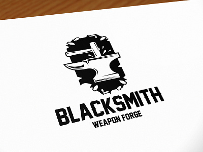 Blacksmith Logo amboss anvil brand identity forge foundry hammer handcraft handmade logo logo design logo template stock logo