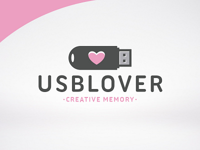 Usb Love Logo app computer data flash memory geek heart logo template love pendrive stock logo tech usb
