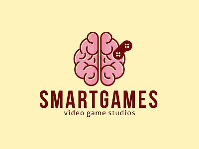 Smart Games Logo app blog brain games brain logo branding code creative game controller logo template mind smart video games