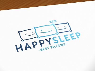 Happy Sleep Logo Template bed hostel hotel logo design logo template pillow pillows sleep sleeping smile stock logo sweet dreams