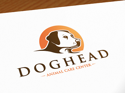 Dog Head Logo Template animal care brand mark dog head identity labrador retriever logo design logo template pet hotel pet shop stock logo vector logo design