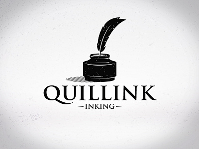 Quill Ink Logo bird feather brand identity branding creative design ink inking inkwell logo template print quill stock logo vector logotype